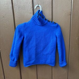 Burberry Blue Tight Knit Sweater Jacket Wool Toddler S Preppy